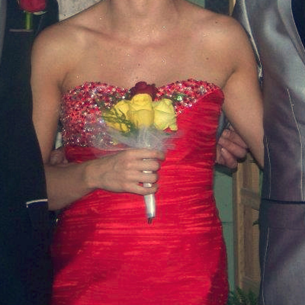 SM Red Sleeveless Dress Bridesmaid Prom Formal